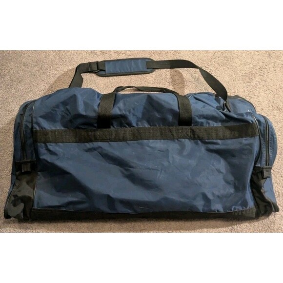 Vintage Y2K Nike Big Swoosh Logo Extra Large 32" Blue Duffle Bag - Picture 2 of 11